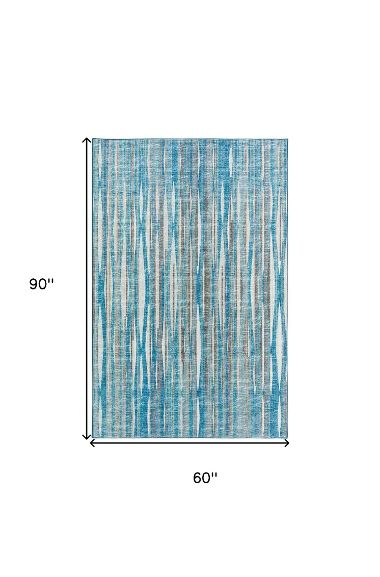 5' X 8' Blue Ombre Tufted Handmade Area Rug