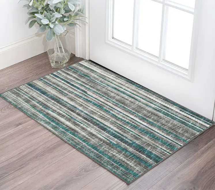 2' X 3' Blue Ombre Tufted Handmade Area Rug