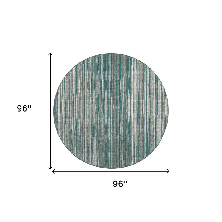 8' X 8' Blue Round Ombre Tufted Handmade Area Rug