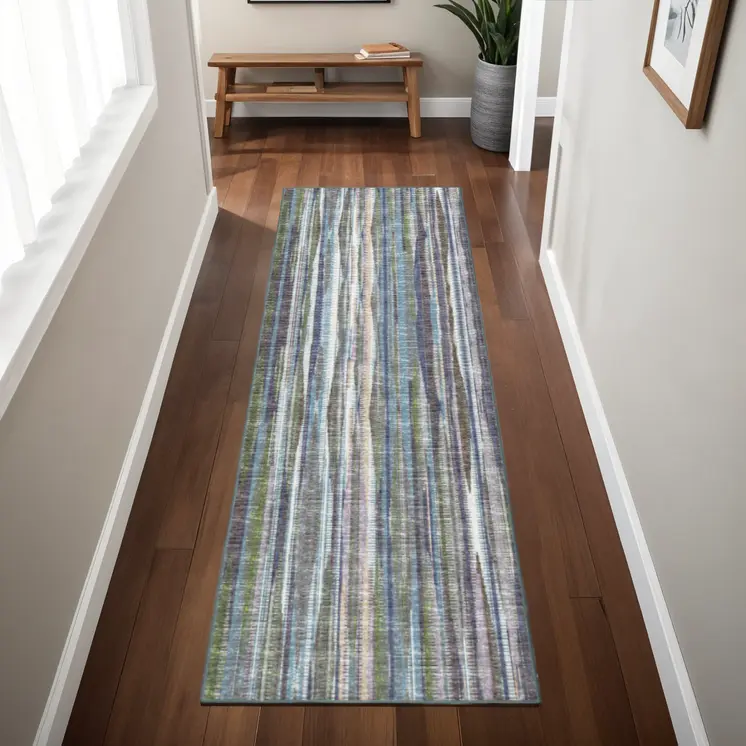 3' X 8' Purple Ombre Tufted Handmade Runner Rug