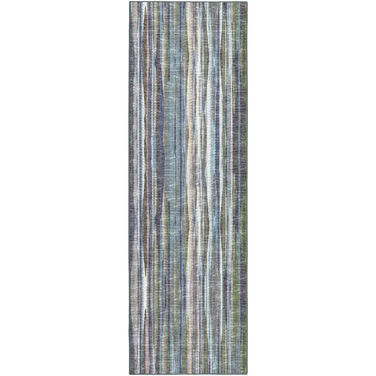3' X 10' Purple Ombre Tufted Runner Rug