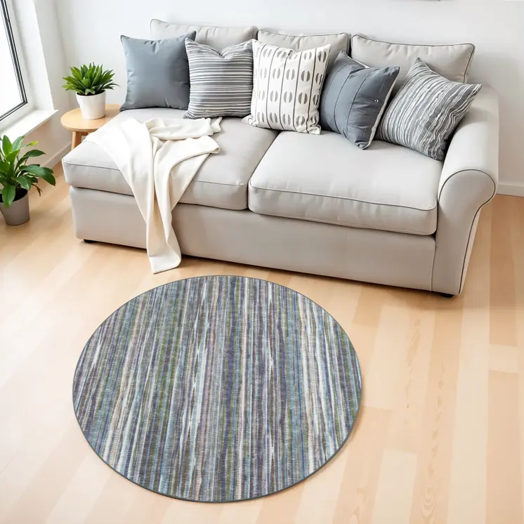 4' Purple Round Ombre Tufted Handmade Area Rug