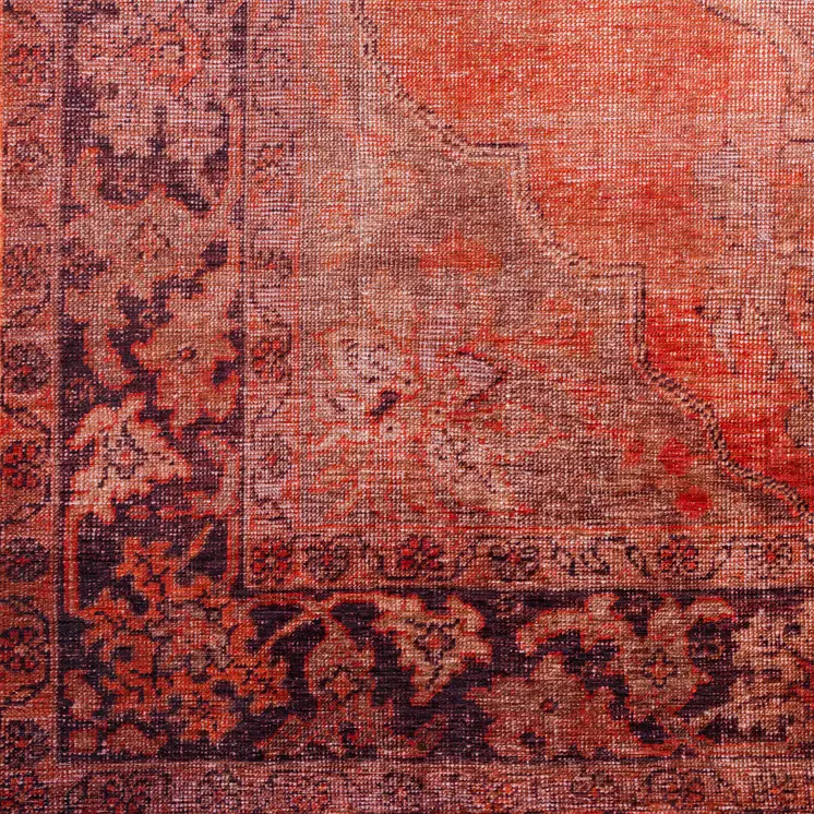 8' X 10' Red Oriental Distressed Non Skid Area Rug