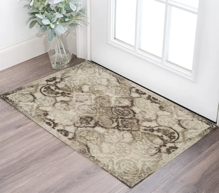 3' X 5' Brown Oriental Area Rug