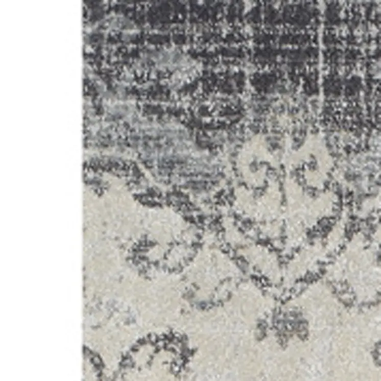 10' X 13' Gray and Ivory Oriental Area Rug