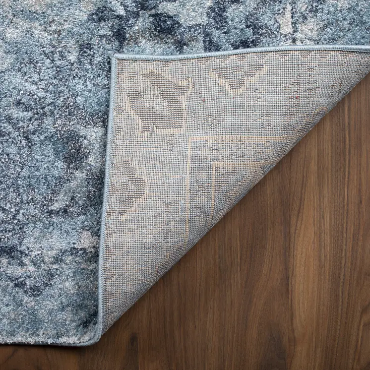 10' X 13' Blue and Ivory Oriental Area Rug