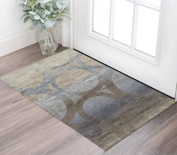 3' X 5' Brown and Beige Abstract Area Rug