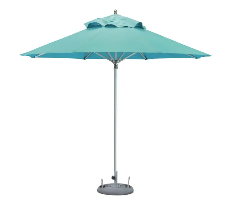 10' Aqua Polyester Round Market Patio Umbrella