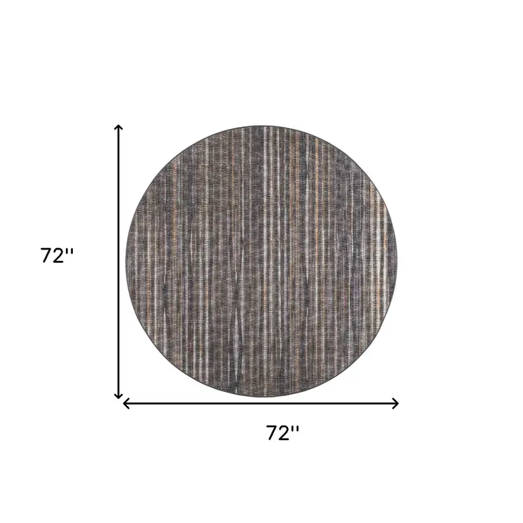 6' Brown Round Ombre Tufted Handmade Area Rug