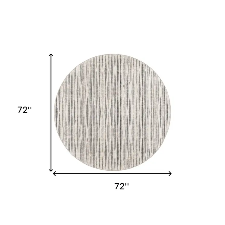 6' Ivory Round Ombre Tufted Handmade Area Rug