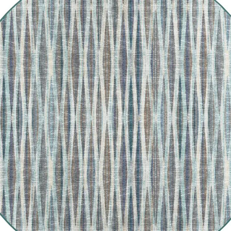 6' Blue Round Ombre Tufted Handmade Area Rug