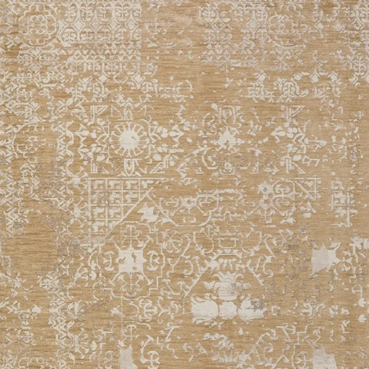 5' X 8' Beige Oriental Area Rug With Fringe