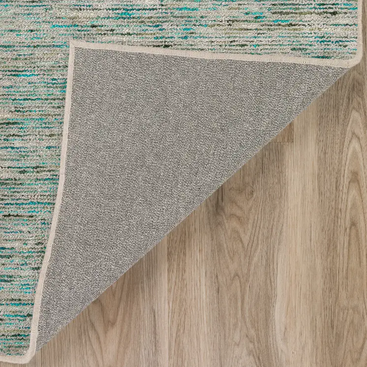 4' X 6' Green Wool Hand Loomed Handmade Area Rug