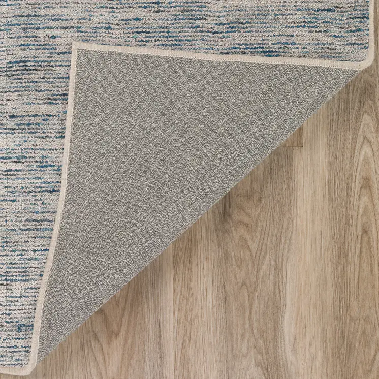 5' X 8' Blue Wool Hand Loomed Handmade Area Rug