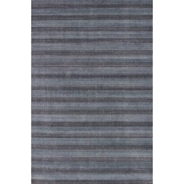 5' X 8' Blue And Black Hand Loomed Area Rug