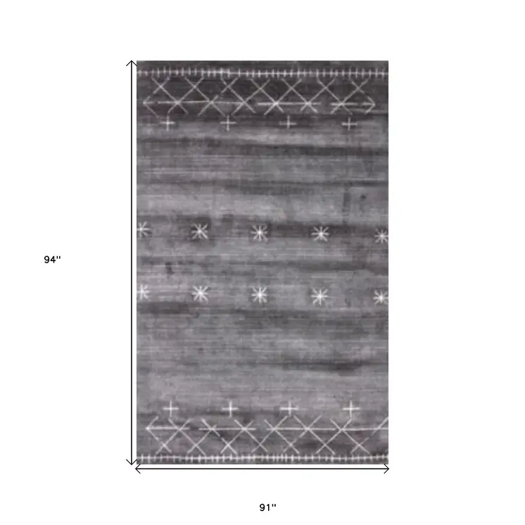 8' X 11' Blue And Black Ombre Hand Loomed Area Rug