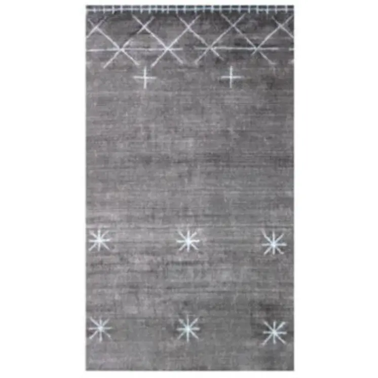 8' X 11' Sliver And Charcoal Ombre Hand Loomed Area Rug
