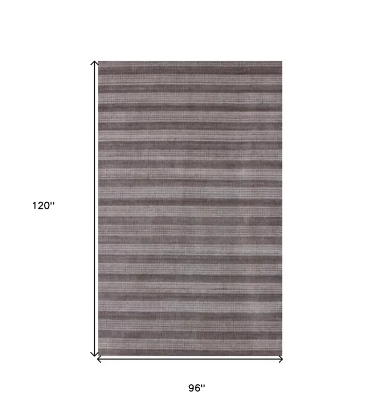 8' X 10' Rust And White Hand Loomed Area Rug