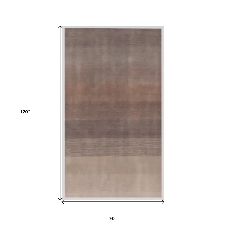 8' X 10' Violet And Brown Hand Loomed Area Rug