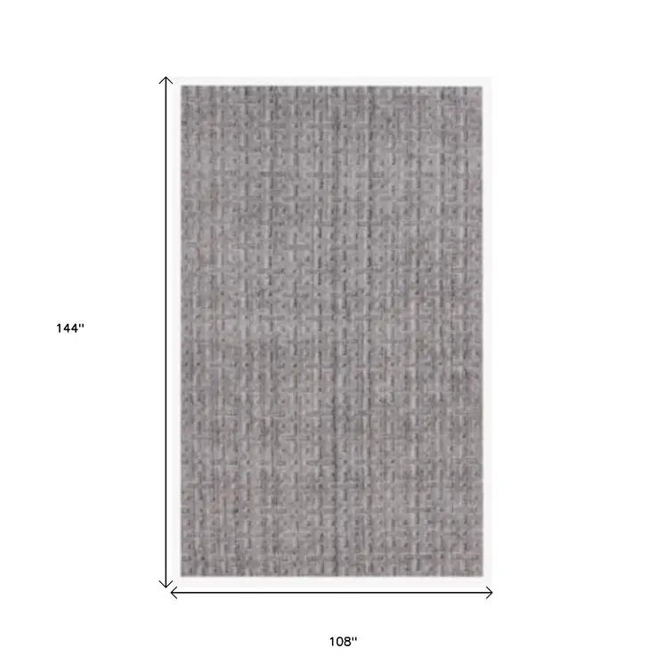 9' X 12' Tan And Charcoal Medallion Hand Loomed Area Rug
