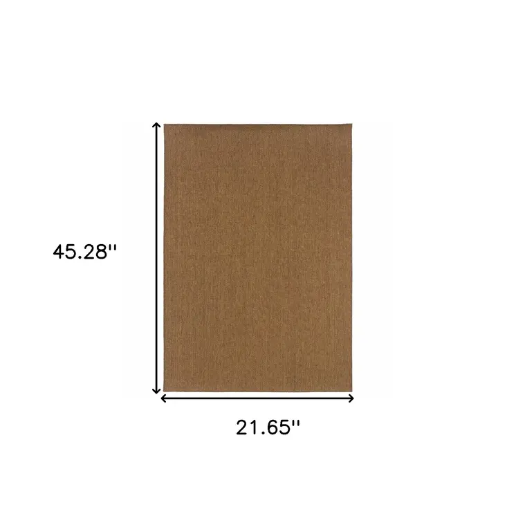 2' X 4' Tan Stain Resistant Indoor Outdoor Area Rug