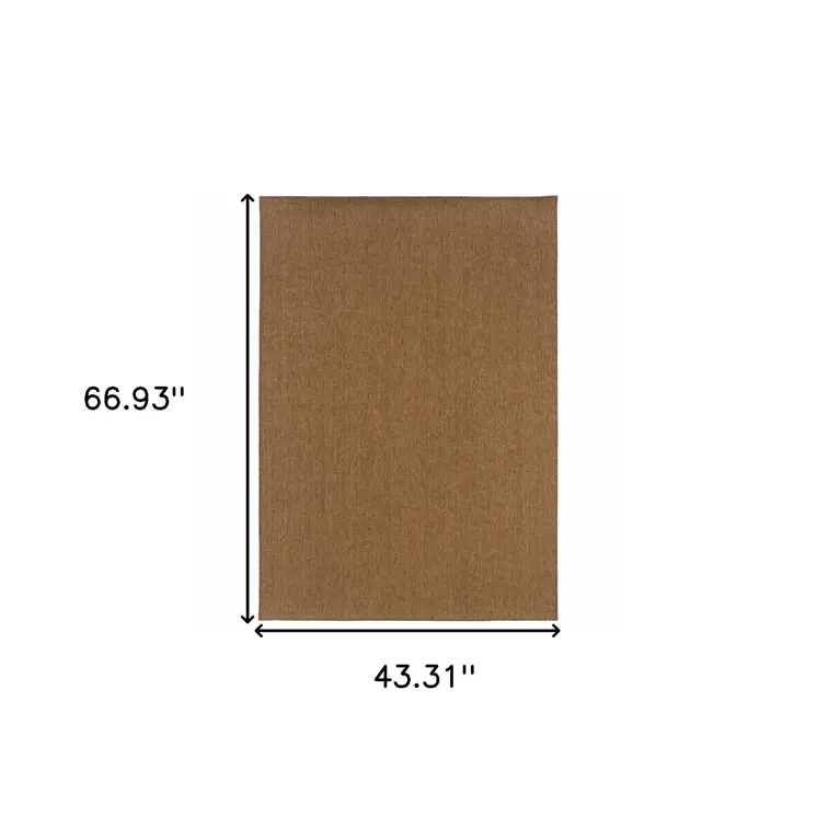 4' X 6' Tan Stain Resistant Indoor Outdoor Area Rug