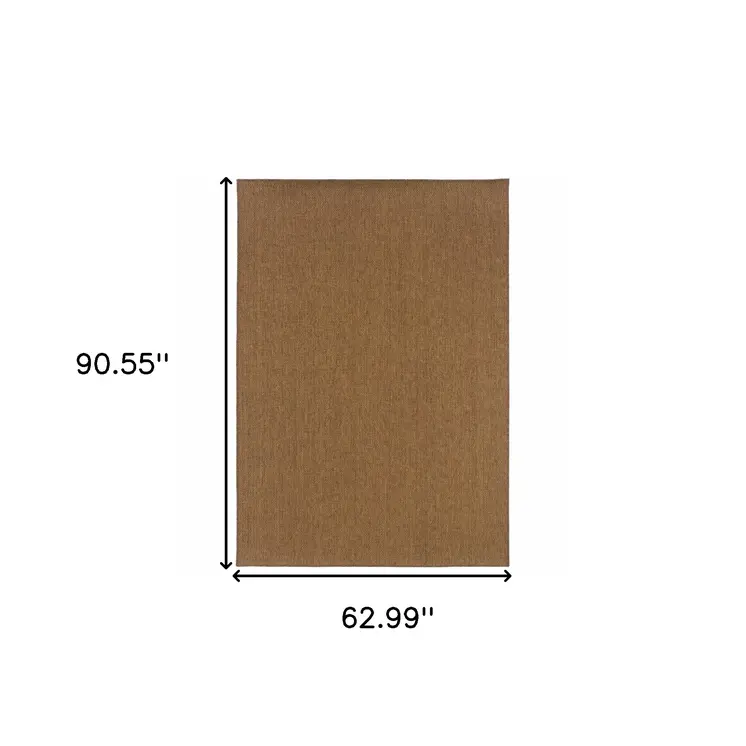 5' X 8' Tan Stain Resistant Indoor Outdoor Area Rug