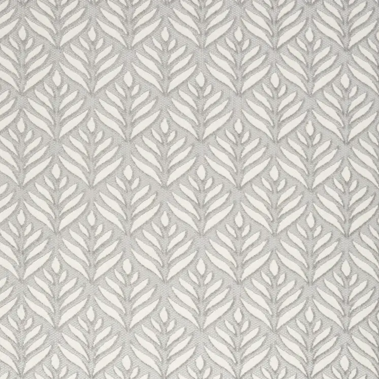 9' X 12' Grey Floral Stain Resistant Non Skid Area Rug