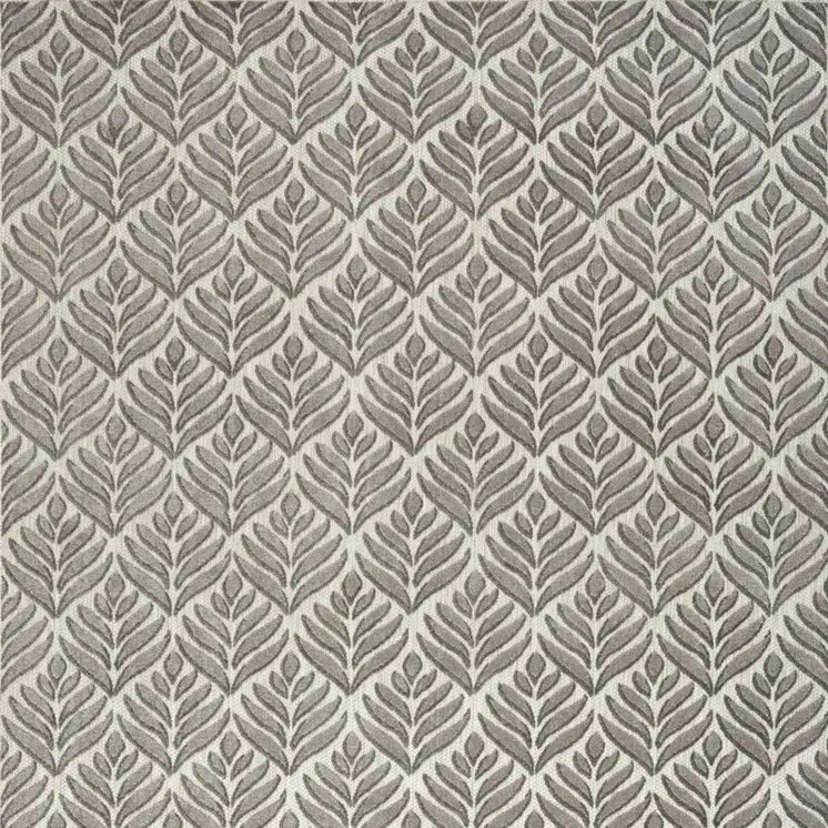 4' X 6' Charcoal Floral Stain Resistant Non Skid Area Rug