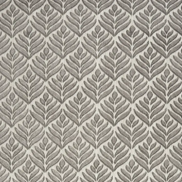 5' X 8' Charcoal Floral Stain Resistant Non Skid Area Rug