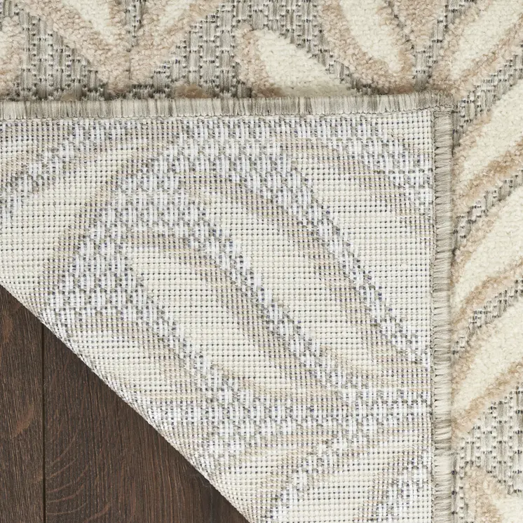 6' X 9' Ivory And Grey Floral Stain Resistant Non Skid Area Rug