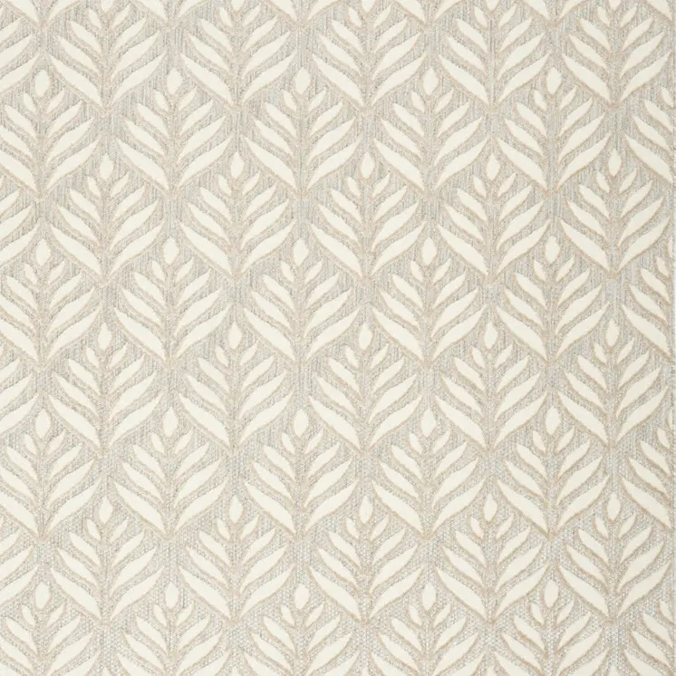 7' X 10' Ivory And Grey Floral Stain Resistant Non Skid Area Rug