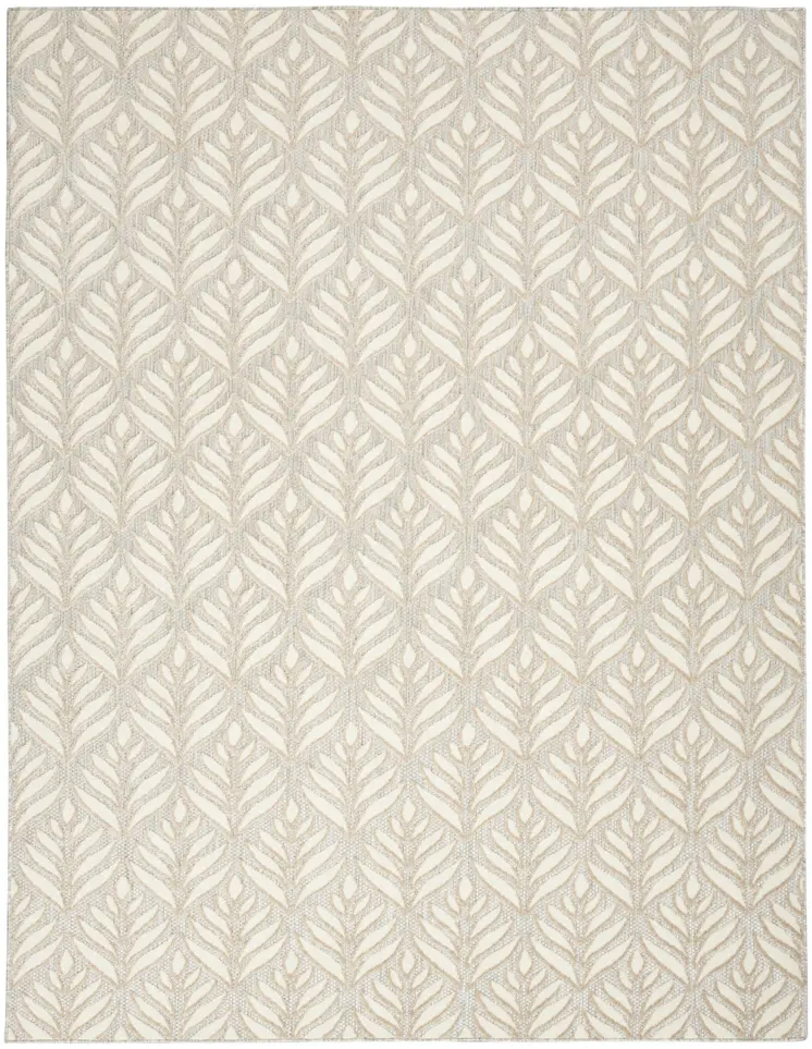 4' X 6' Ivory And Grey Floral Stain Resistant Non Skid Area Rug