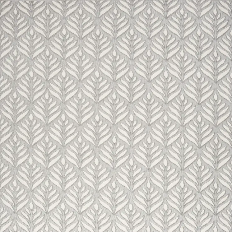 7' X 10' Grey Floral Stain Resistant Non Skid Area Rug
