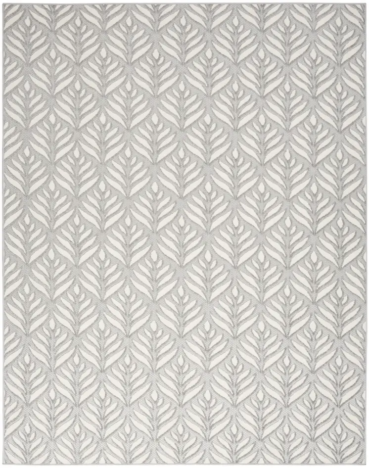 5' X 8' Grey Floral Stain Resistant Non Skid Area Rug