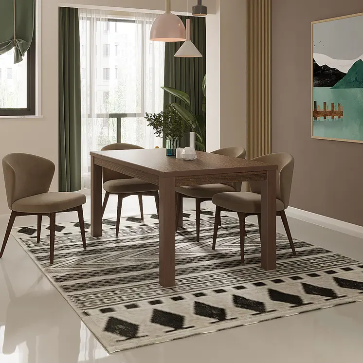 35" Espresso Solid Wood Dining Table