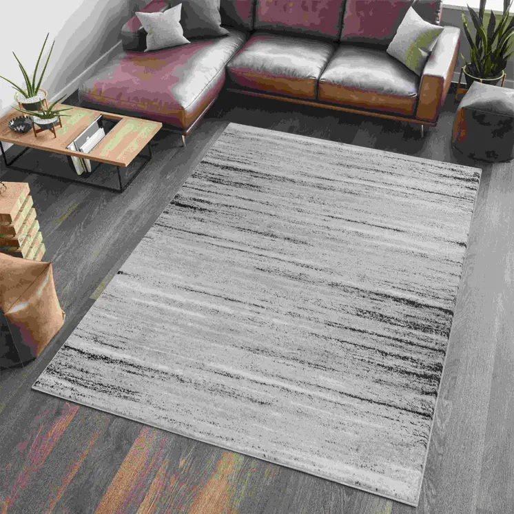 4' X 6' Grey Abstract Area Rug