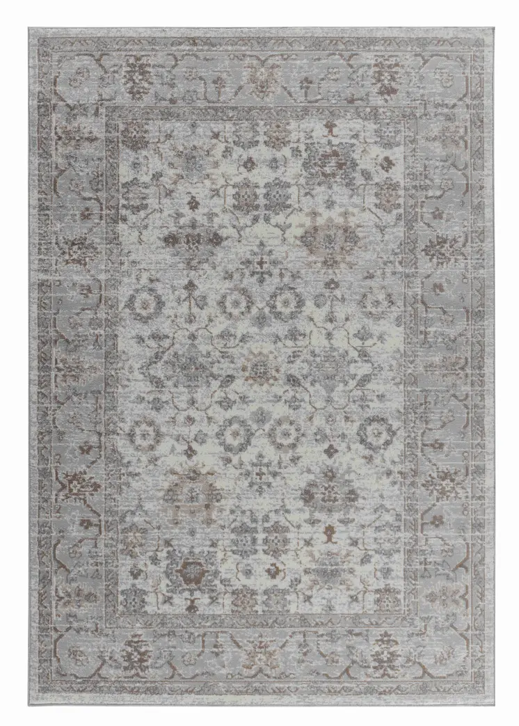 8' X 11' Grey Oriental Area Rug