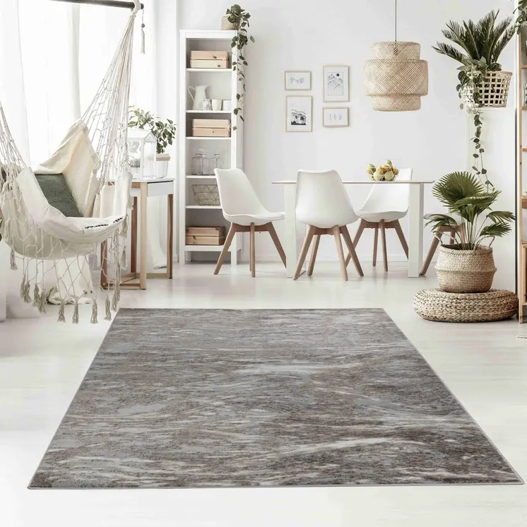 4' X 6' Brown Abstract Area Rug