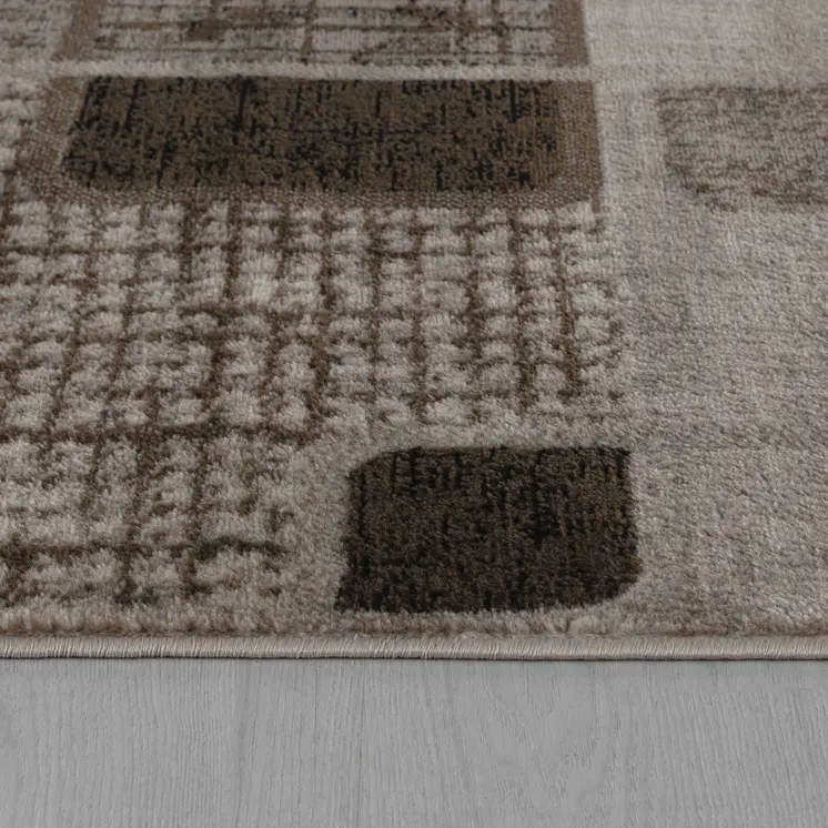 5' X 8' Brown Geometric Area Rug