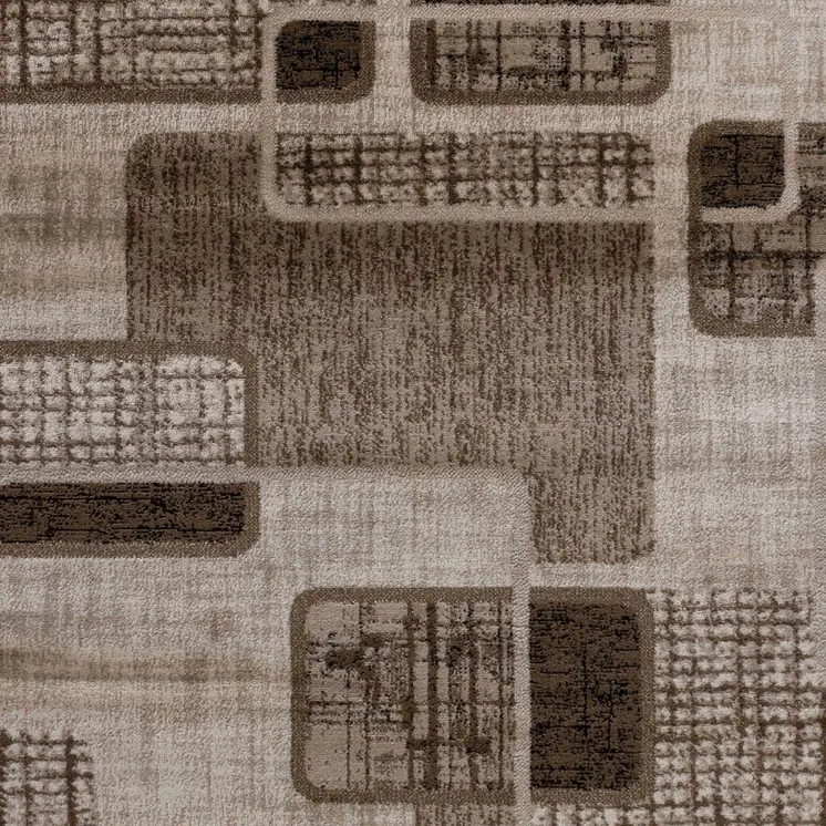 7' X 10' Brown Geometric Area Rug