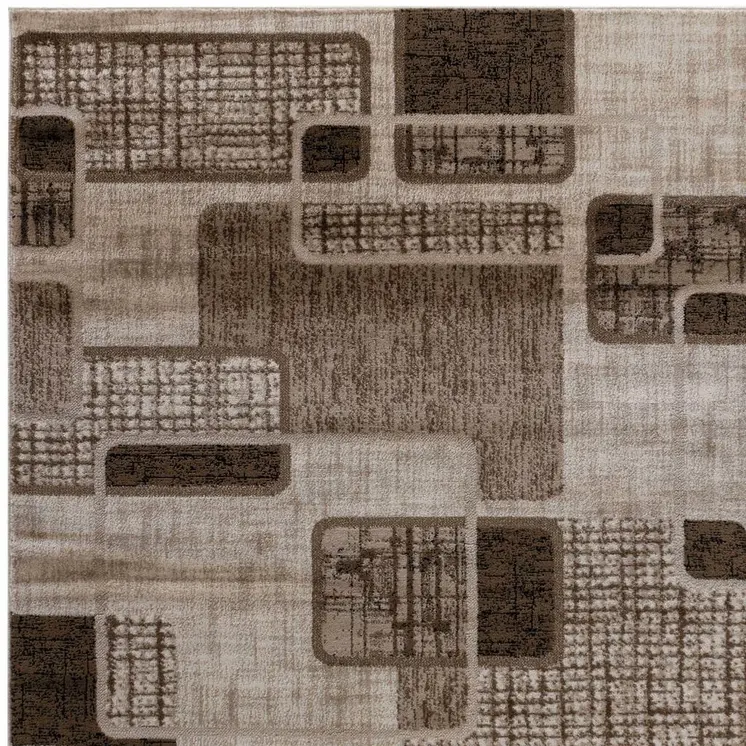 8' X 11' Brown Geometric Area Rug