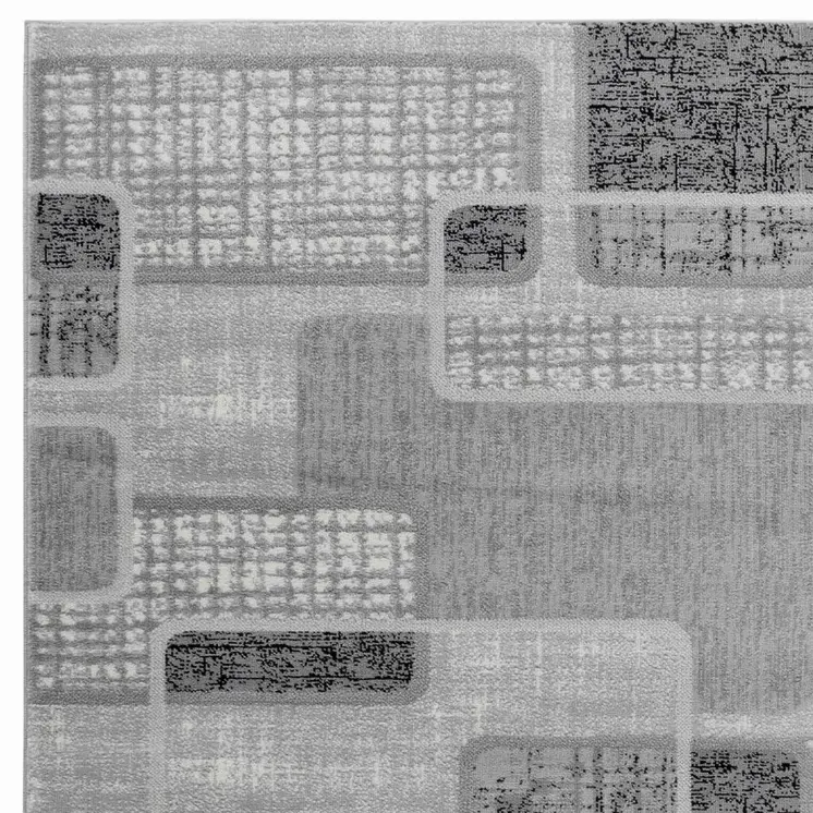 8' X 11' Grey Geometric Area Rug
