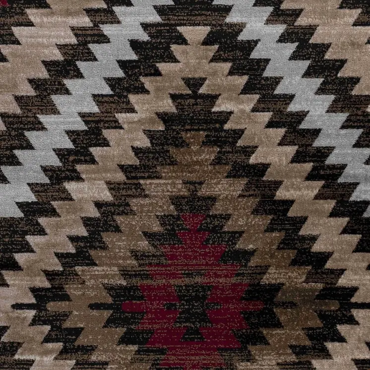 4' X 6' Brown Geometric Area Rug
