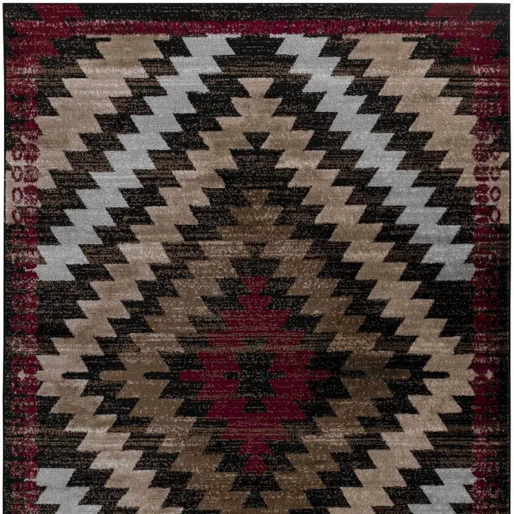 8' X 11' Brown Geometric Area Rug
