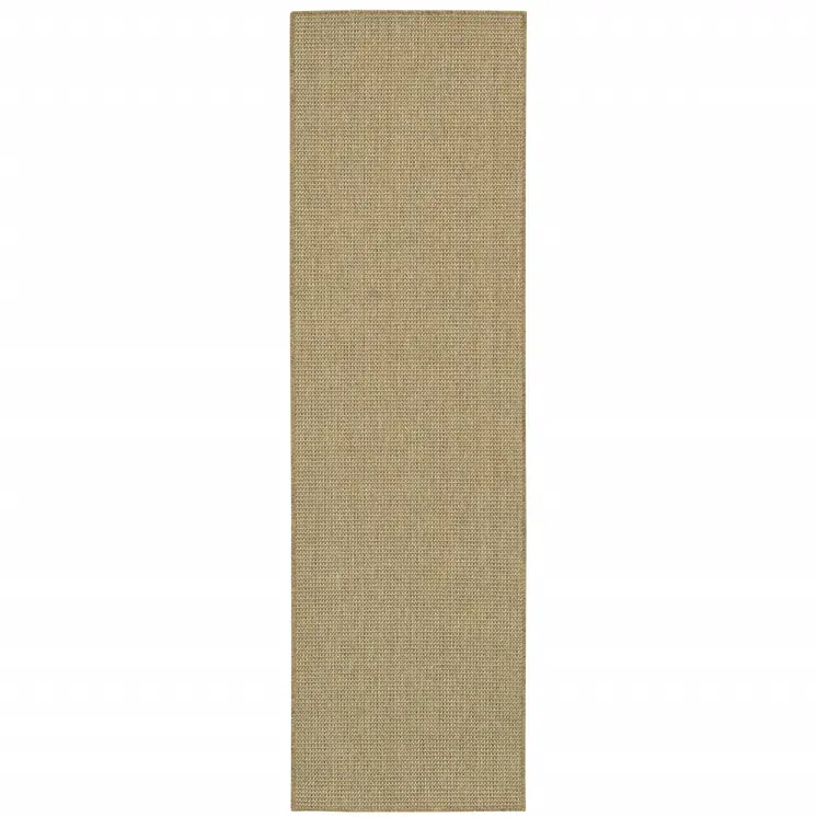 2' X 8' Beige Stain Resistant Indoor Outdoor Area Rug