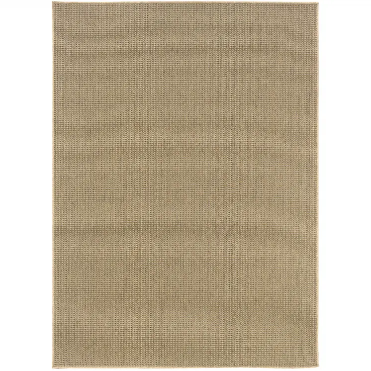 7' X 10' Beige Stain Resistant Indoor Outdoor Area Rug