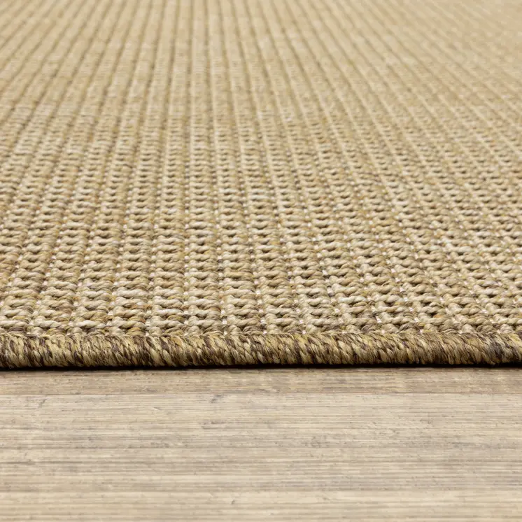 7' X 10' Beige Stain Resistant Indoor Outdoor Area Rug