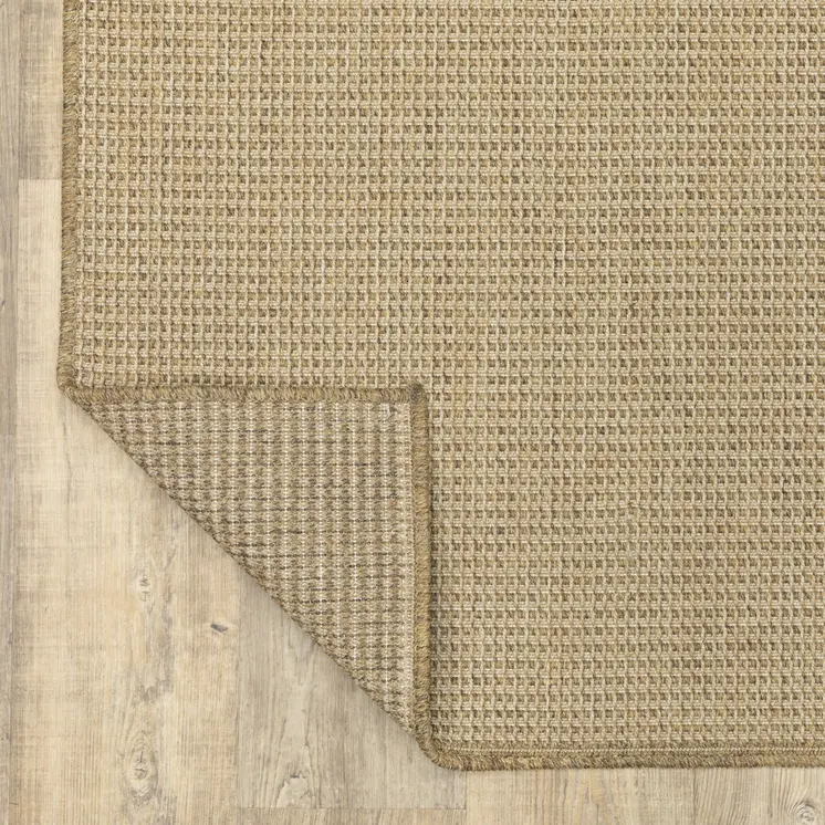 9' X 13' Beige Stain Resistant Indoor Outdoor Area Rug