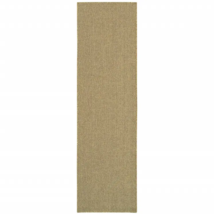 2' X 8' Tan Stain Resistant Indoor Outdoor Area Rug
